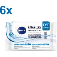 Nivea Reiniging Doekjes Verfrissend - 6 x 25 Doekjes