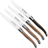 Laguiole En Aubrac Steak Knives 42C99BFIHK Stainless Steel, French Wood, 4-delige steakmessenset