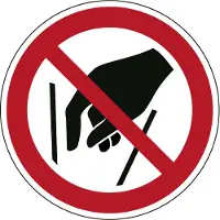 Allesveilig.nl Verboden in vergaarbak te grijpen pictogram