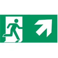 Allesveilig.nl Nooduitgang naar rechts boven pictogram
