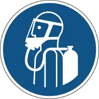 Allesveilig.nl Gebruik autonoom ademhalingstoestel gebodspictogram