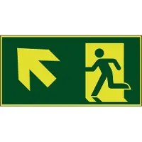 Allesveilig.nl Nooduitgang naar links boven lichtgevend pictogram