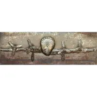 Karo-art Schilderij - metaalschilderij -Vliegtuig 60x180cm