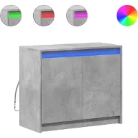 vidaXL Dressoir met LED 72x34x61 cm bewerkt hout betongrijs