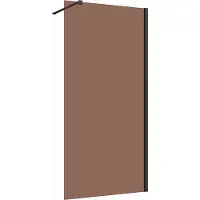 Guido Gusto Inloopdouche 120x200 8mm Nano glas mat zwart serie Silvio bronsglas