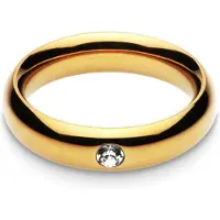 Black Label - Gouden Donut Cockring met Strass Versiering - RVS - Goud 55 mm