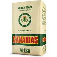 Canarias Té Verde y Jengibre 1000g - Braziliaanse Yerba Mate Thee - Bordevol Caffeïne - Antioxidanten Thee