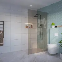FortiFura Galeria Inloopdouche - rook glas - 120x200cm - 8mm - nano - blind inbouw profiel SW797944 SW1102415