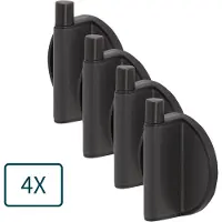 Tiger Tune handdoekhaken - 4 stuks - 5.4x6.5x2.5cm - metaal - geborsteld zwart 1327138946
