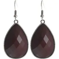 Behave - Oorhangers druppelsteen donkerpaars - elegant avondmoment