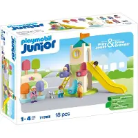 Playmobil Junior - Avonturentoren met Ijswinkel - 71703 - 18 Ond - - OneSize - Speelgoed