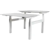 Schaffenburg Zit Sta Bureau (2pp) - Elek 140x80/80 krijtwit - wit frame