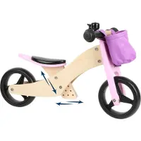 Small Foot - Houten Driewieler en Loopfiets 2in1 Roze