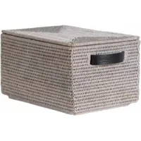 DECOR WALTHER Opbergmand Basket BOX Met Deksel Rattan Licht