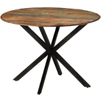vidaXL Eettafel, diameter 110x78 cm, massief gerecycled hout en staal