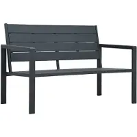 vidaXL Tuinbank hout-look 120 cm HDPE grijs
