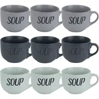 Cosy & Trendy Soepbekers/soepkommen - set 9x stuks - 11 x 8 cm - 510 ml - keramiek - mix kleuren - Kommetjes