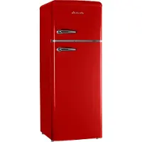 HELVETIA Retro Koelvriescombinatie HRDPER206ER1 - Rood - 144 cm Hoog - 4ster Vriezer - Vintage - 206 Liter
