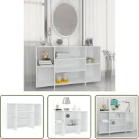 vidaXL The Living Store Dressoir Eenvoudig Modern - 120 x 30 x 75 cm - Wit - Bewerkt hout - Montage vereist