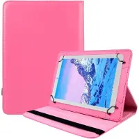 Rico Vitello Universele Hoesje Geschikt voor Apple iPad /Samsung Galaxy/ Lenovo tabels etc. 7 t/m 8 inch 360° Draaibare Wallet case /flipcase stand/ hardcover achterzijde/ kleur Rose