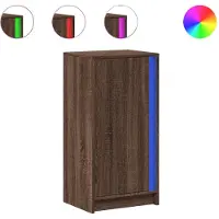 vidaXL Dressoir met LED 42,5x34x85 cm bewerkt hout bruin eikenkleur