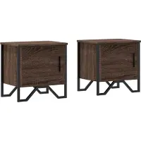 vidaXL Nachtkastjes 2 st 40x30x40 cm bewerkt hout bruin eikenkleur