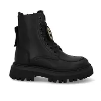 Nubikk Fae Bobbi Jr leren veterboots zwart Meisjes Leer Effen - maat 28