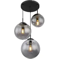 Globo Moderne zwarte hanglamp metaal glas Globo Joel