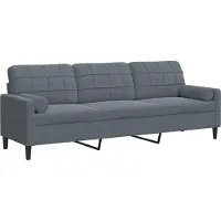 vidaXL 3-zitsbank met sierkussens 210 cm fluweel donkergrijs