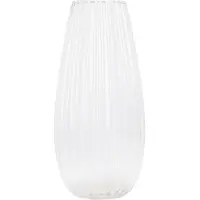 Home & Styling Bloemenvaas - Felicia - glas met streep relief - transparant - D17 x H37 cm - Vazen
