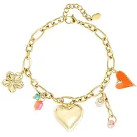 Yehwang Armband Bedels - Sieraad - Bedelarmband - Hartjes - Goud - Stainless Steel - - Dames - Zomer - verjaardag - lente - cadeau - Valentijn - Moederdag