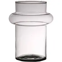 Hakbijl Glass Bloemenvaas Luna - transparant - eco glas - D15 x H20 cm - cilinder vaas - Vazen