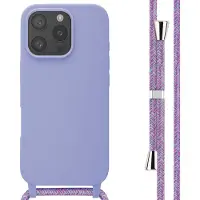 IMoshion Siliconen hoesje met koord voor de Apple iPhone 16 Pro - Paars