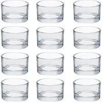 Behave Waxinelichthouders - Glas - Transparant - Theelichthouders - Kaarsenhouder - Set van 12
