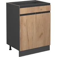 Vicco Keukenonderkast R-Line Krachtige eik goud 60 cm J-vorm, met lade, zonder werkblad, Model 39717