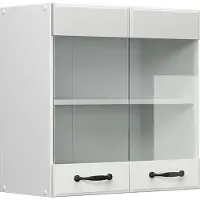Vicco R-Line Glazen keukenkast – 60 cm Wit Landhuis
