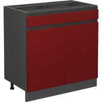 Vicco R-Line Keukenonderkast – 80 cm J-vorm, zonder werkblad Rood
