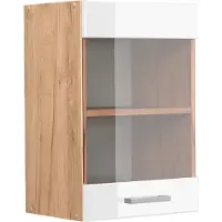 Vicco R-Line Glazen keukenkast – 40 cm Wit Hoogglans