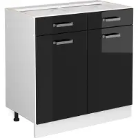 Vicco R-Line Keukenonderkast – 80 cm zonder werkblad Zwart hoogglans