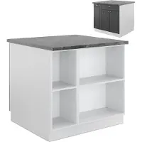 Vicco Keukeneiland Fame-Line Antraciet-Goud/Wit 90 cm met lade, zonder werkblad, Model 38710