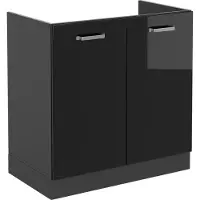 Vicco R-Line Wastafelkast – 80 cm zonder werkblad Zwart hoogglans
