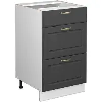 Vicco Keukenonderkast Fame-Line Antraciet-goud 50 cm zonder werkblad, Model 38026