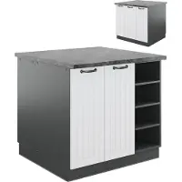 Vicco Fame-Line Keukeneiland – 90 cm zonder werkblad Landhuis wit/antraciet