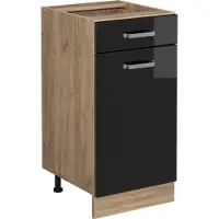 Vicco R-Line Keukenonderkast – 40 cm zonder werkblad Zwart hoogglans