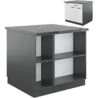 Vicco Fame-Line Keukeneiland – 90 cm met lade, zonder werkblad Landhuis wit/antraciet