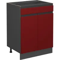 Vicco R-Line Keukenonderkast – 60 cm J-vorm, met lade, zonder werkblad Rood