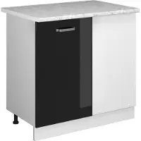 Vicco R-Line Hoekkast – 86 cm, WB Marmer Zwart hoogglans