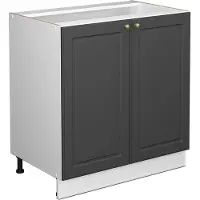 Vicco Keukenonderkast Fame-Line, Anthrazit-Gold landelijk/Wit, 80 cm zonder werkblad