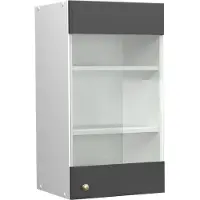 Vicco Fame-Line Glazen keukenkast – 40 cm Antraciet-goud