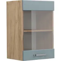Vicco R-Line Glazen keukenkast – 40 cm Blauw-grijs